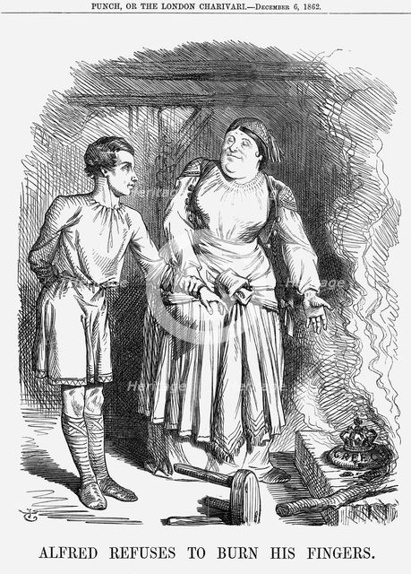 'Alfred Refuses to Burn His Fingers', 1862. Creator: Unknown.