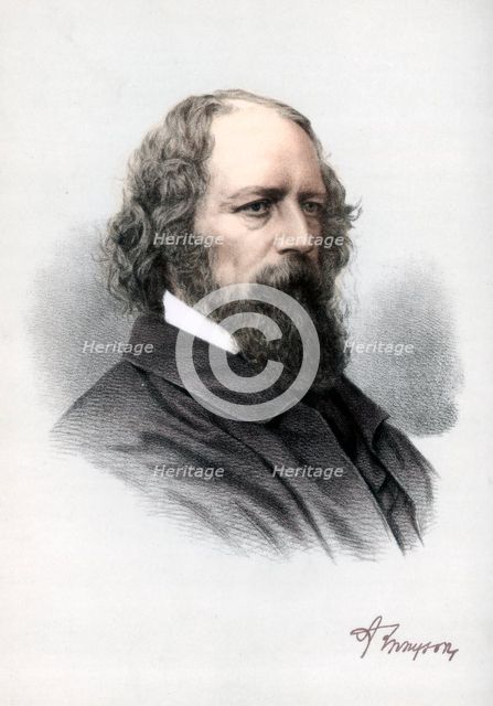 Alfred Tennyson, 1st Baron Tennyson, English poet, c1890.Artist: Cassell, Petter & Galpin