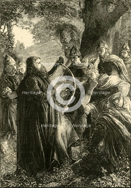 'Alfred the Great, Disguised as a Harper, Playing Before Guthrum', (878), 1890.   Creator: Unknown.