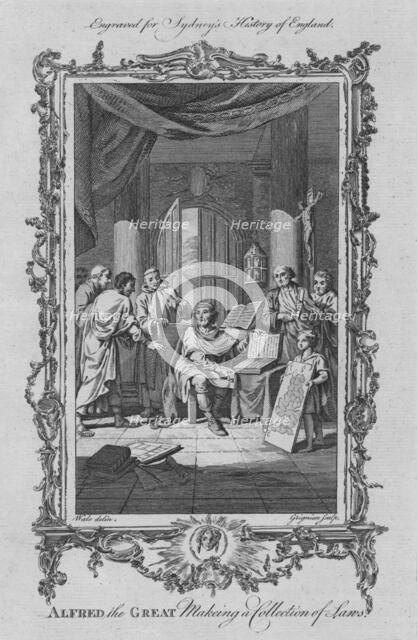 'Alfred the Great making a collection of Laws', 1773.  Creator: Charles Grignion.