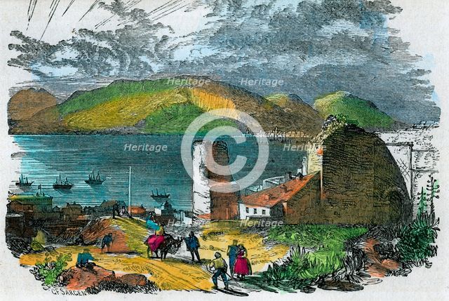 Algeciras, Spain, and Bay of Gibraltar from the old Moorish Castle, Gibraltar, c1880.Artist: GF Sargent
