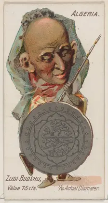Algeria, Zudi-Budshu, from the series Coins of All Nations (N72, variation 1) for Duke bra..., 1889. Creator: Unknown