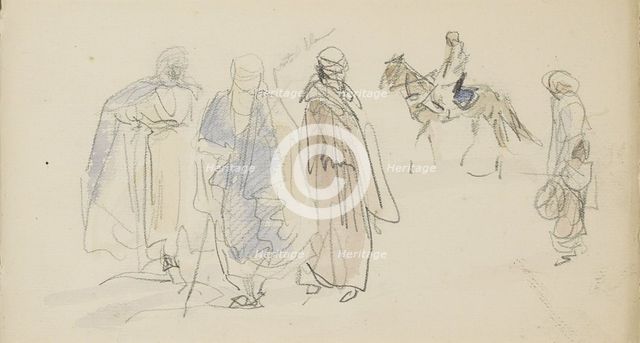 Algerians in traditional costume, 1922. Creator: Marius Bauer.