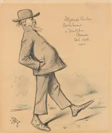 Algernon Charles Swinburne on Wimbledon Common, 1906. Artist: Edward Tennyson Reed