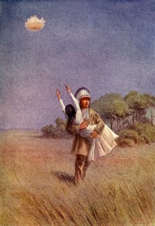Algon carries the Captured Maiden home to his Lodge 1914. Creator: Unknown