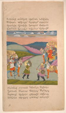 Ali and Omar on the Battlefield, Folio from a Hamla-yi Haidari, ca. 1820. Creator: Unknown