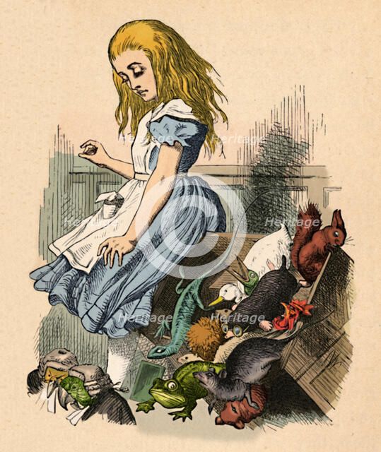 'Alice and animals. Chaos and the court', 1889. Artist: John Tenniel.