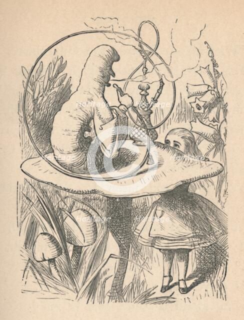 'Alice and the caterpillar', 1889. Artist: John Tenniel.
