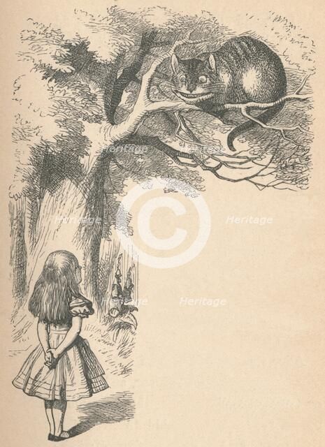 'Alice and the Cheshire Cat', 1889. Artist: John Tenniel.