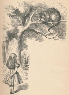 Alice and the Cheshire Cat 1889. Artist: John Tenniel