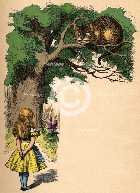 'Alice and the Cheshire Cat', 1889. Artist: John Tenniel.