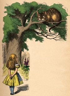 Alice and the Cheshire Cat 1889. Artist: John Tenniel