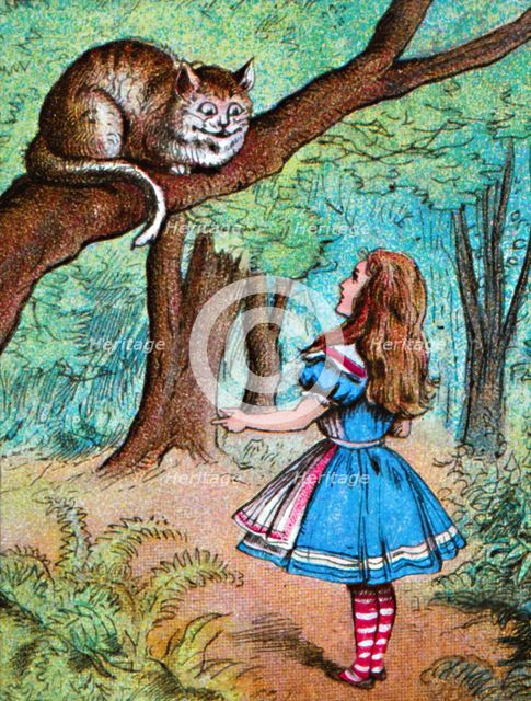'Alice and the Cheshire Cat', c1910. Artist: John Tenniel.
