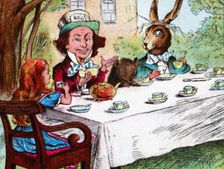 Alice at the Mad Hatter's Tea Party c1910. Artist: John Tenniel