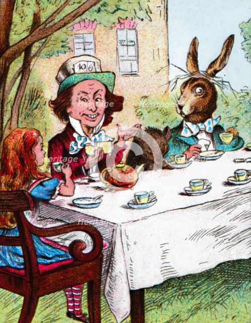 'Alice at the Mad Hatter's Tea Party', c1910. Artist: John Tenniel.