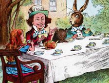 Alice at the Mad Hatter's Tea Party c1910. Artist: John Tenniel