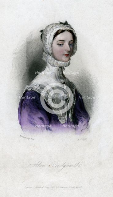 Alice Bridgenorth, a character in Walter Scott's novel Peveril of the Peak, 1833. Artist: Unknown