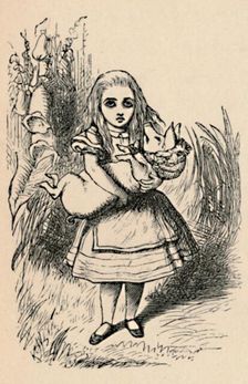 Alice holding a pig in her arms 1889. Artist: John Tenniel