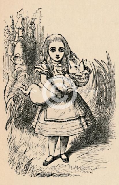 'Alice holding a pig in her arms', 1889. Artist: John Tenniel.