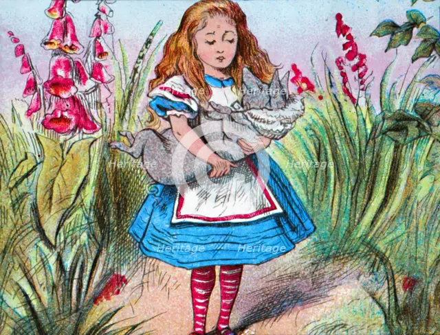 'Alice holding a pig in her arms.', c1910. Creator: John Tenniel.