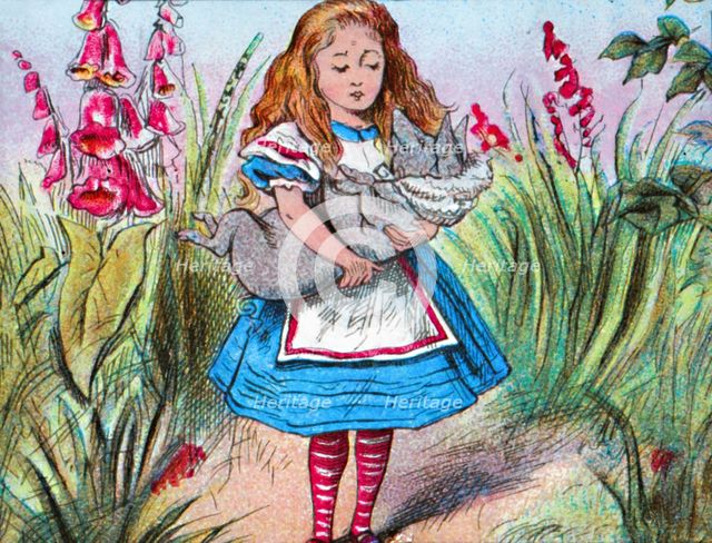 'Alice holding a pig in her arms.', c1910. Creator: John Tenniel.