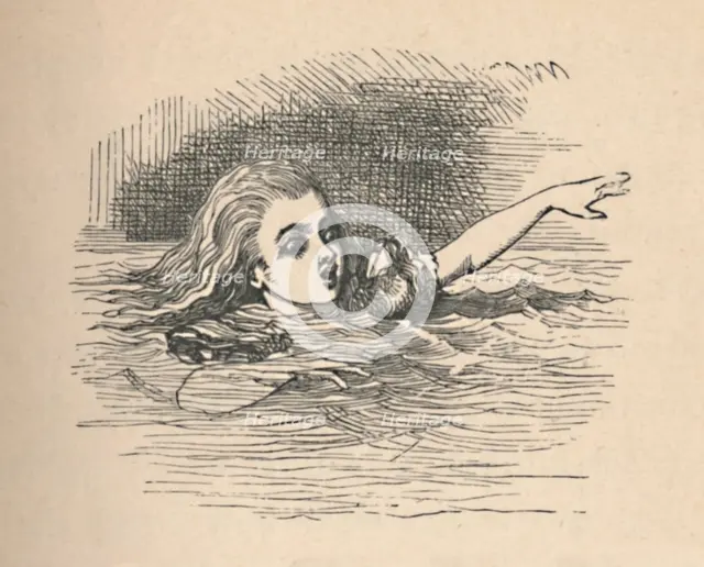 'Alice in a sea of tears', 1889. Artist: John Tenniel.