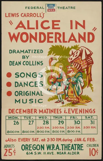 Alice in Wonderland, Portland, OR, 1938. Creator: Unknown.