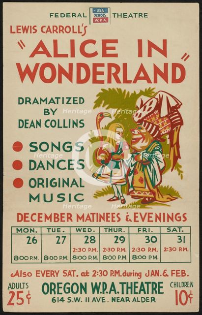 Alice in Wonderland, Portland, OR, 1938. Creator: Unknown.