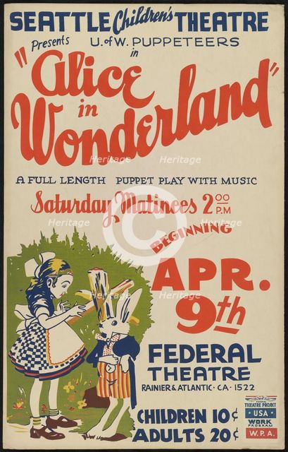 Alice in Wonderland, Seattle, 1938. Creator: Unknown.