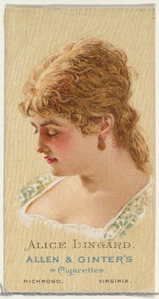 Alice Lingard, from World's Beauties, Series 2 (N27) for Allen & Ginter Cigarettes, 1888., 1888. Creator: Allen & Ginter