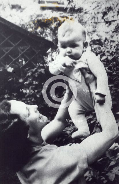 Alice Sommerlath with her daughter, Silvia, Heidelberg, Germany, 1944.  Creator: Unknown.