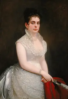 Alice Pike Barney, in Wedding Gown, 1876. Creator: Jared B. Flagg