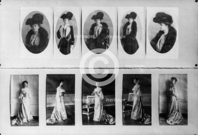 Alice Roosevelt Longworth photographs presentation display, between c1890 and c1910. Creator: Frances Benjamin Johnston.