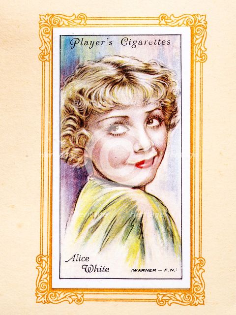 Alice White Collectables Picture of movie stars that came with the Players cigarette packet, 1934.  Creator: Unknown.