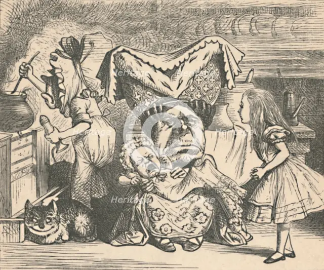 'Alice, the Duchess, and the Baby', 1889. Artist: John Tenniel.