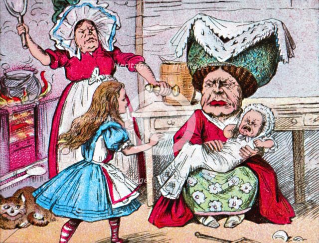 'Alice, the Duchess, and the Baby', c1910. Artist: John Tenniel.