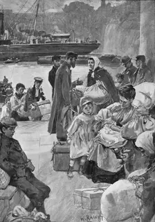 Aliens Arriving at Irongate Stairs c1901 (1901). Artist: William Rainey