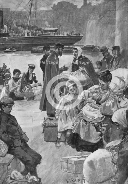 'Aliens Arriving at Irongate Stairs', c1901 (1901). Artist: William Rainey.