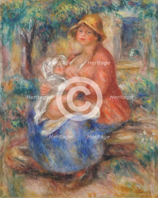 Aline Renoir Nursing her Baby, 1915.