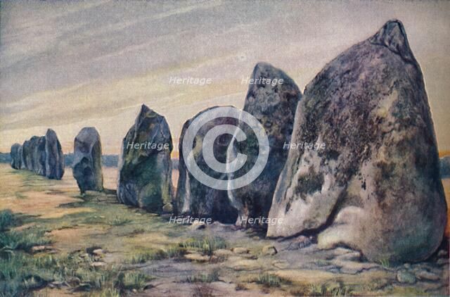 Alinements near Carnac, Brittany, France, c1920. Artist: Unknown.