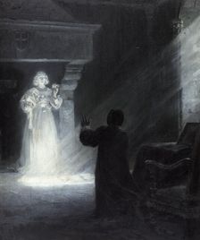 Alix appearing in a mask, between 1890 and 1891. Creator: Tony Robert-Fleury