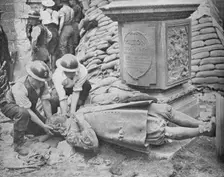 All Night Raid on Britain's Capital - Statue of John Milton 1940, (1940)