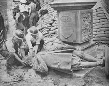 All Night Raid on Britain's Capital - Statue of John Milton 1940, (1940)