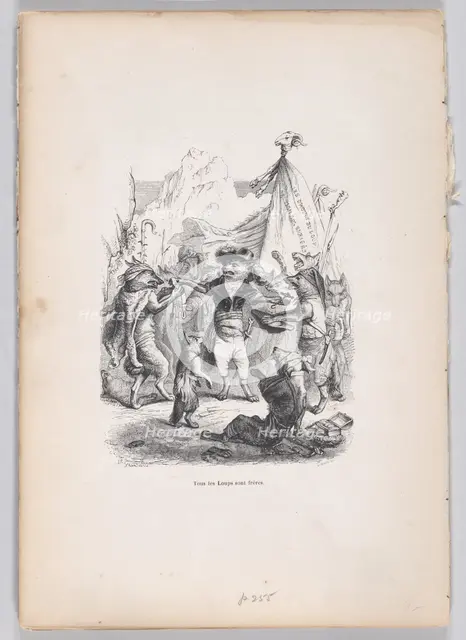 All of the wolves are brothers from Scenes from the Private and Public Life of Anim..., ca. 1837-47. Creator: Pierre Francois Godard.