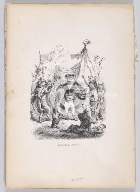 All of the wolves are brothers from Scenes from the Private and Public Life of Anim..., ca. 1837-47. Creator: Pierre Francois Godard.