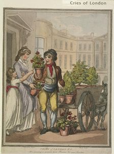 All a growing, a growing, heres Flowers for you Gardens plate VI of Cries of London, 1799. Artist: H Merke
