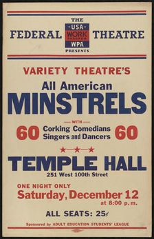 All American Minstrels, New York, [1935]. Creator: Unknown
