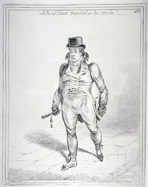 'All Bond Street trembled as he strode', 1802.                 Artist: James Gillray