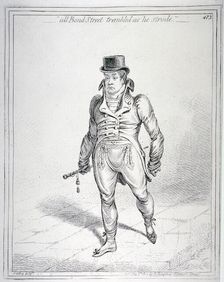 All Bond Street trembled as he strode 1802. Artist: James Gillray