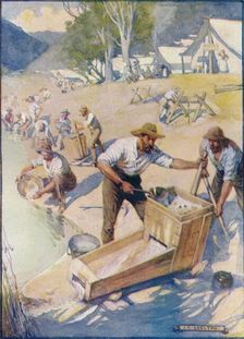 All Day Long The Sound of the Pick and the Rumble of the Cradle Were Heard c1908, (c1920). Artist: Joseph Ratcliffe Skelton